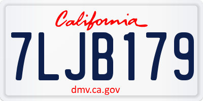 CA license plate 7LJB179