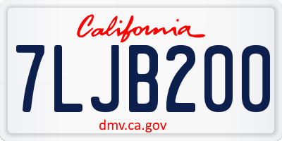 CA license plate 7LJB200