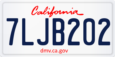 CA license plate 7LJB202