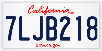 CA license plate 7LJB218