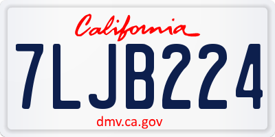 CA license plate 7LJB224