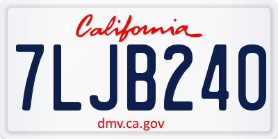 CA license plate 7LJB240