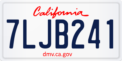 CA license plate 7LJB241