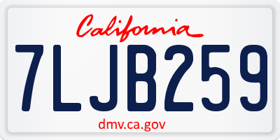 CA license plate 7LJB259
