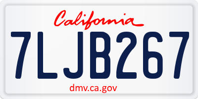 CA license plate 7LJB267