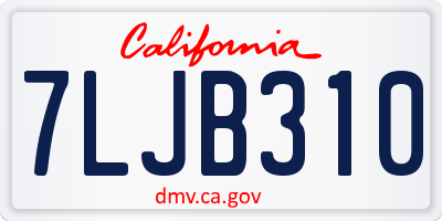 CA license plate 7LJB310