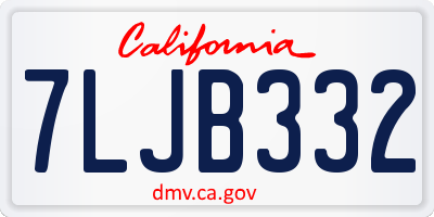 CA license plate 7LJB332