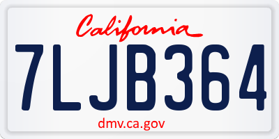 CA license plate 7LJB364