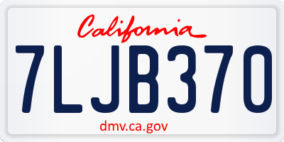 CA license plate 7LJB370