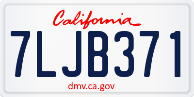 CA license plate 7LJB371