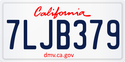 CA license plate 7LJB379