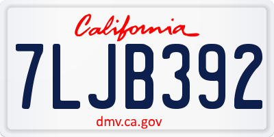 CA license plate 7LJB392