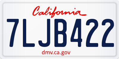CA license plate 7LJB422