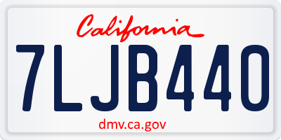 CA license plate 7LJB440