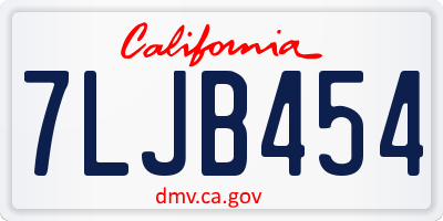 CA license plate 7LJB454