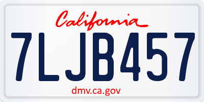 CA license plate 7LJB457