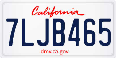 CA license plate 7LJB465