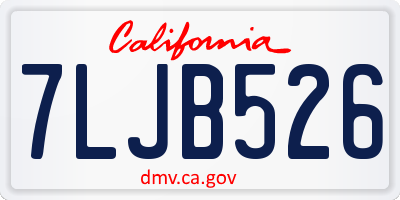 CA license plate 7LJB526
