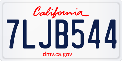 CA license plate 7LJB544