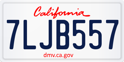 CA license plate 7LJB557