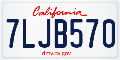 CA license plate 7LJB570