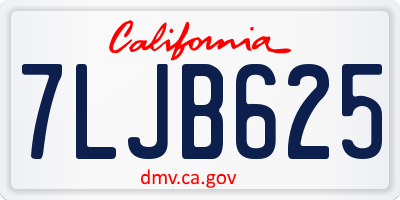 CA license plate 7LJB625