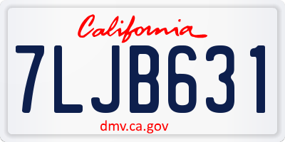 CA license plate 7LJB631