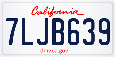 CA license plate 7LJB639