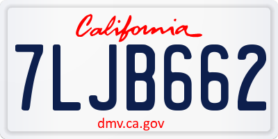 CA license plate 7LJB662