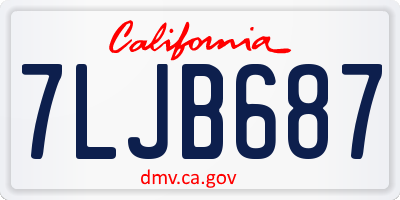 CA license plate 7LJB687