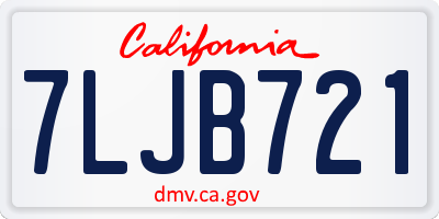 CA license plate 7LJB721