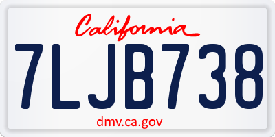 CA license plate 7LJB738