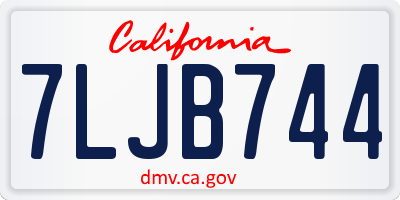 CA license plate 7LJB744