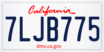 CA license plate 7LJB775