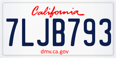 CA license plate 7LJB793