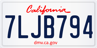 CA license plate 7LJB794