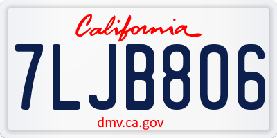 CA license plate 7LJB806