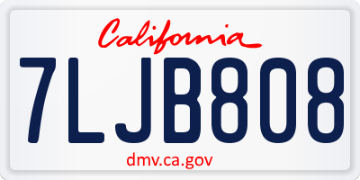 CA license plate 7LJB808
