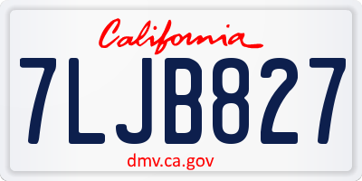 CA license plate 7LJB827