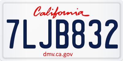 CA license plate 7LJB832