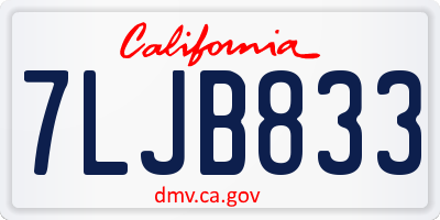 CA license plate 7LJB833