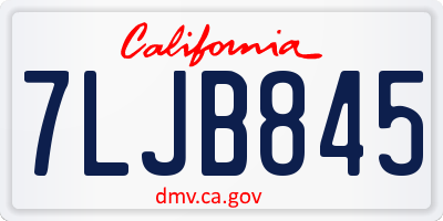 CA license plate 7LJB845