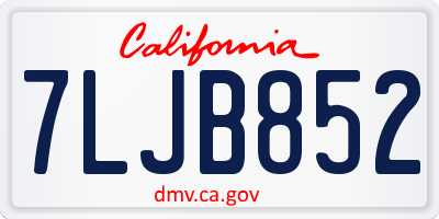 CA license plate 7LJB852