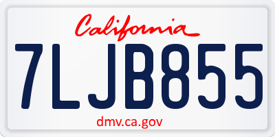 CA license plate 7LJB855