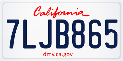 CA license plate 7LJB865