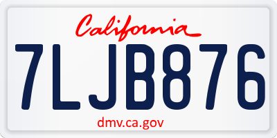 CA license plate 7LJB876