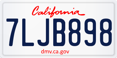 CA license plate 7LJB898