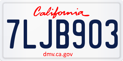 CA license plate 7LJB903
