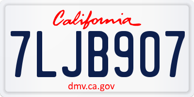 CA license plate 7LJB907