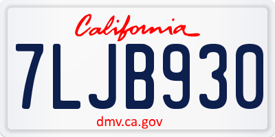CA license plate 7LJB930
